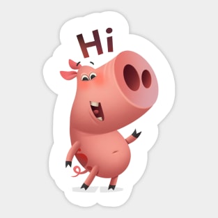 Hi piggy Sticker